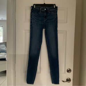 American Eagle Outfitters Women's Dark Blue Skinny Jeans